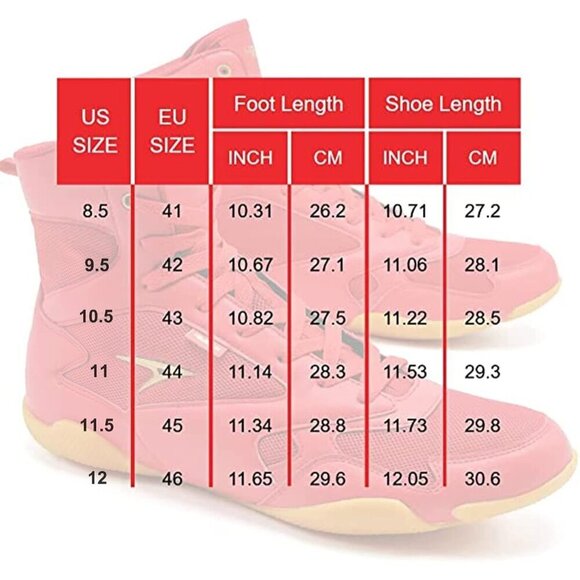 ?Men Red Wrestling Shoes Boxing Shoes High Top Fitness Zero Drop Sole Sneakers